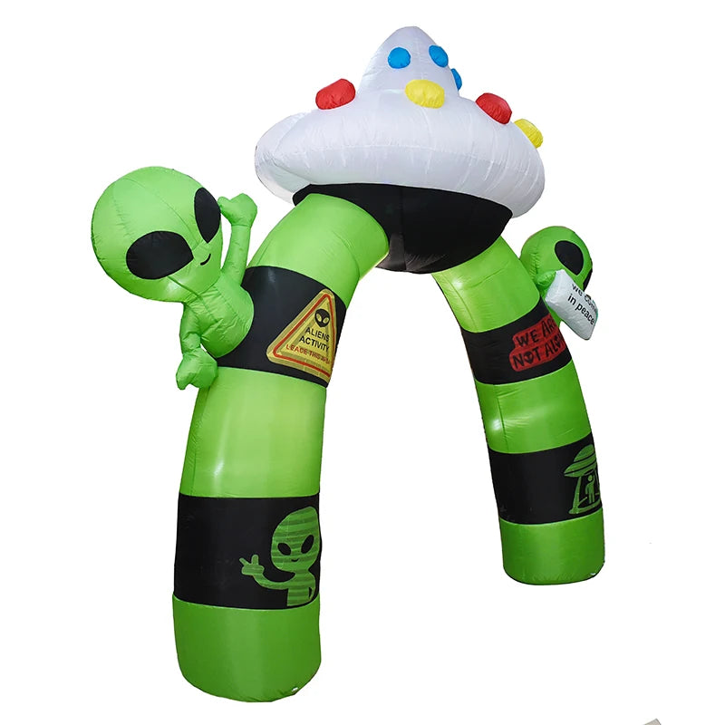Halloween Inflatable Alien Archway With LED Lights Outdoor Decoration