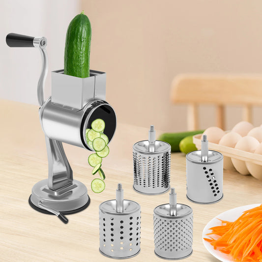 Rotary Grater With Five Stainless Steel Blades Vegetables And Nuts