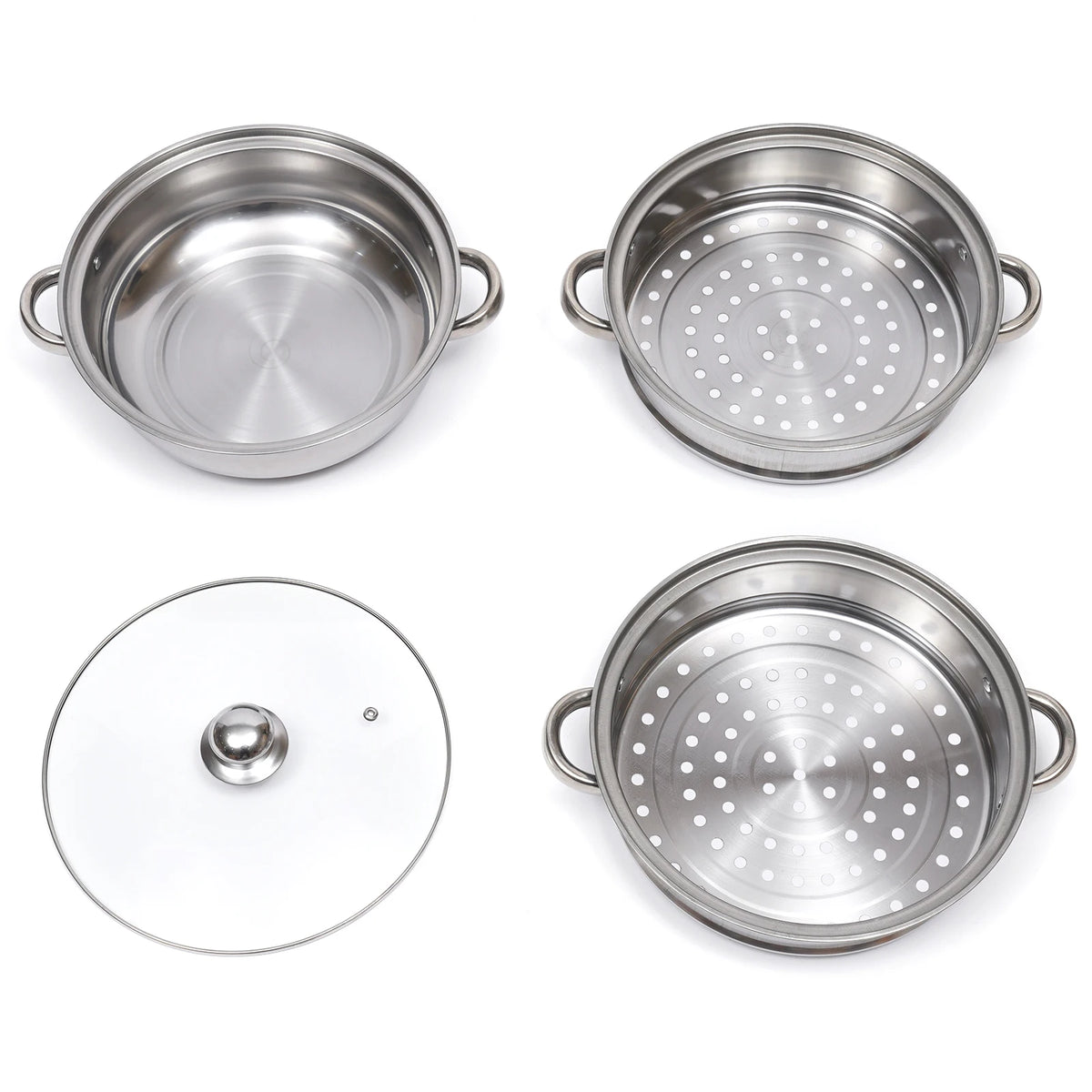 Bymaocar Stainless Steel Food Steamer With Lid For Healthy Cooking