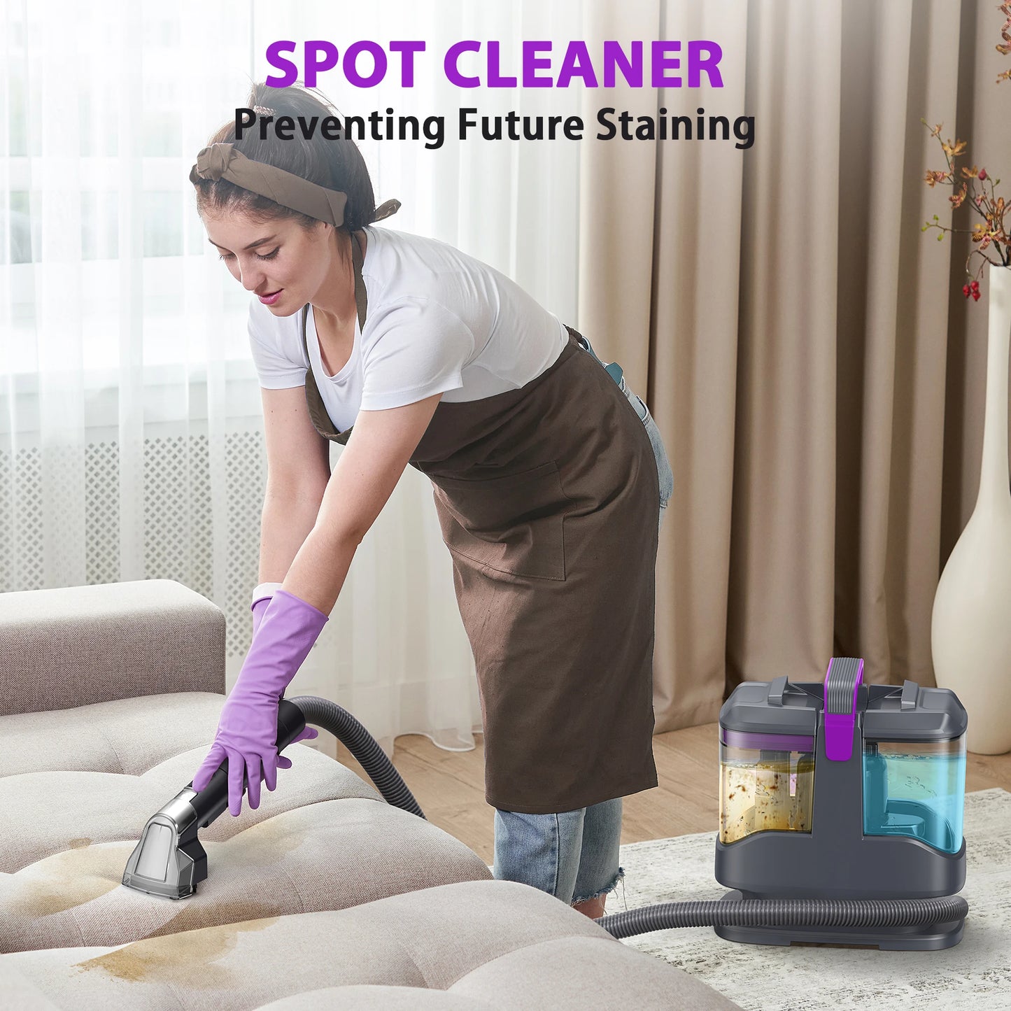 YISORA C9 Portable Carpet and Upholstery Cleaner 15KPa Corded