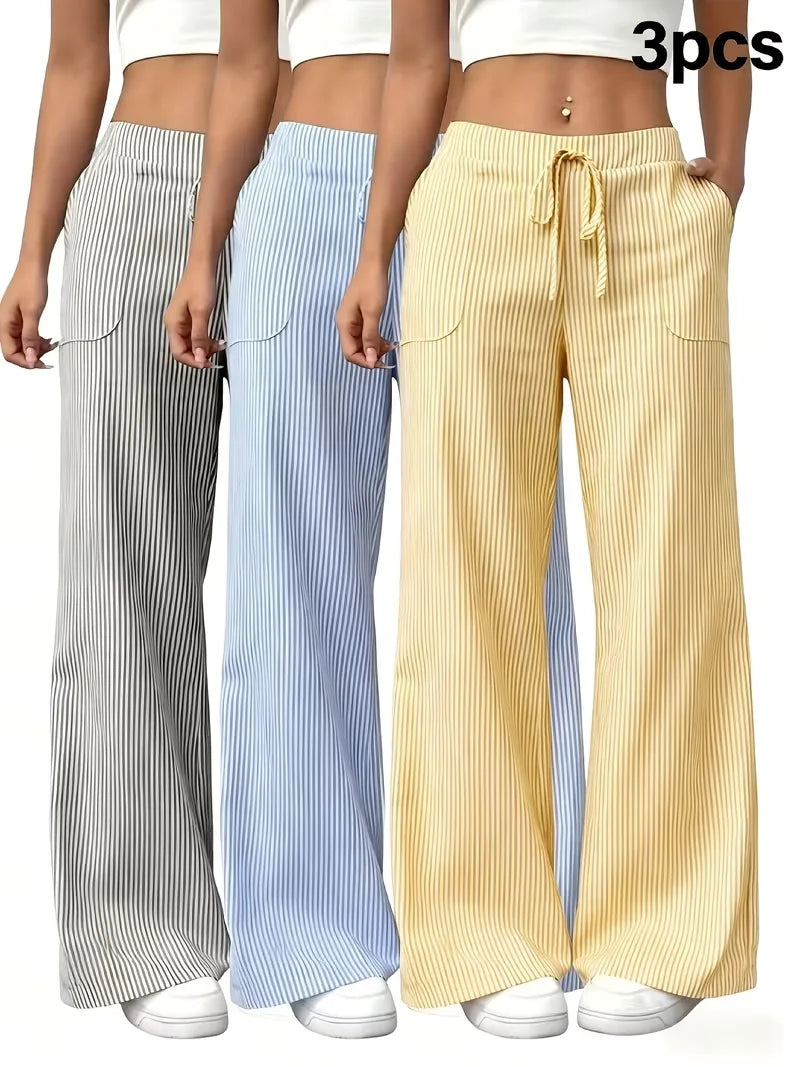Lightweight Elastic Drawstring Athletic Pants With Pockets