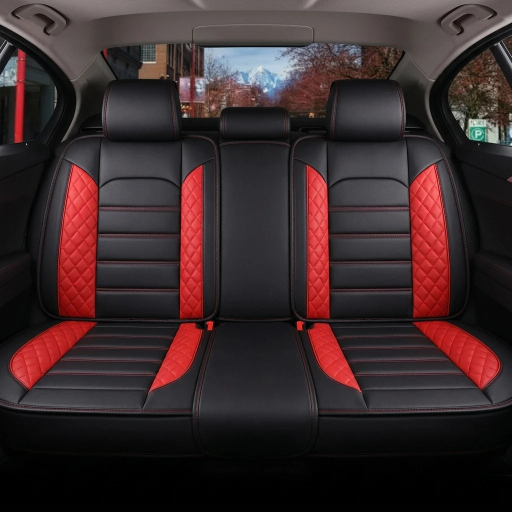 Leather Car Seat Covers Full Set for Honda With Pillows and Cushions