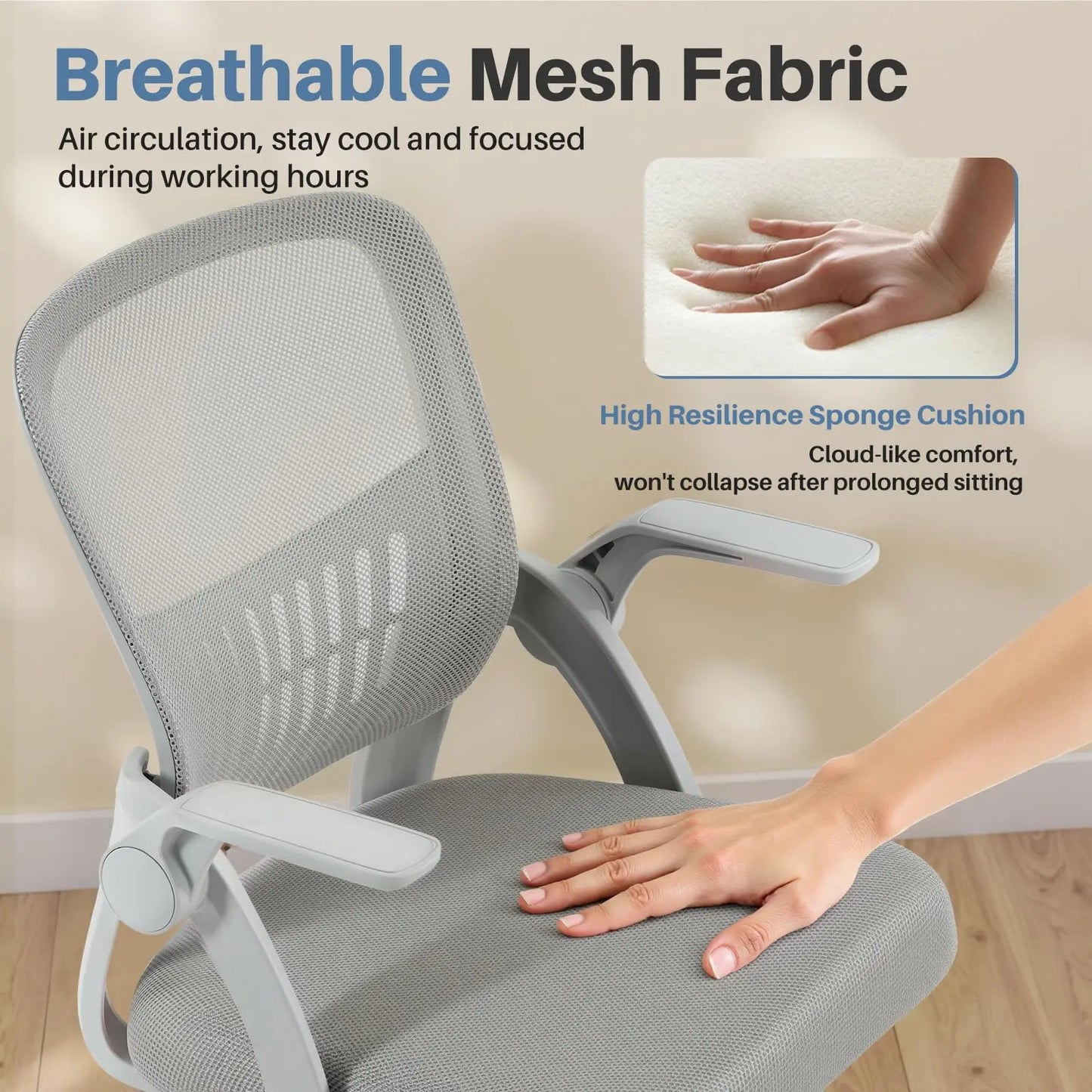 JHK Ergonomic Mid Back Office Chair With Lumbar Support
