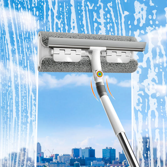 Joybos 2 In 1 Window Squeegee Rotating Head Extendable Pole