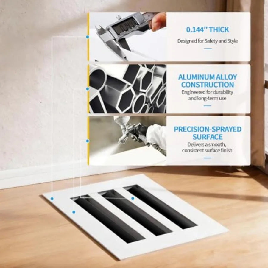 AC Vent Cover Decorative Grille With Linear Slot Diffuser Adjustable Airflow