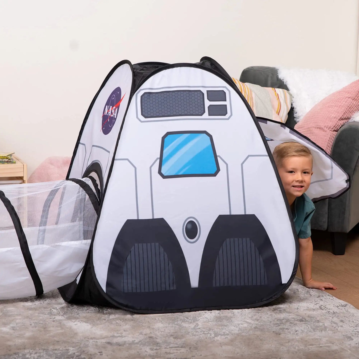 Joyfy Rocket Ship Play Tent Set With Tunnel 3 Piece