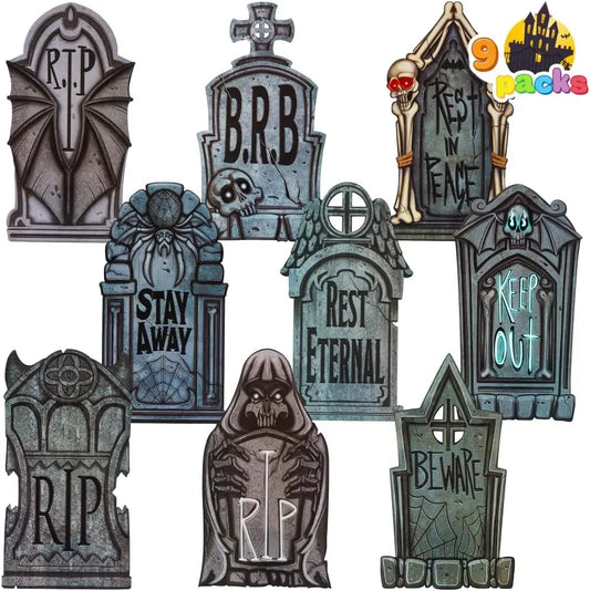 Halloween Tombstone Decorations Outdoor Graveyard Yard Party Decor Set