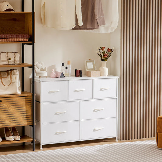 JHK Bedroom Wardrobe Dresser With Fabric Drawers Storage Cabinet