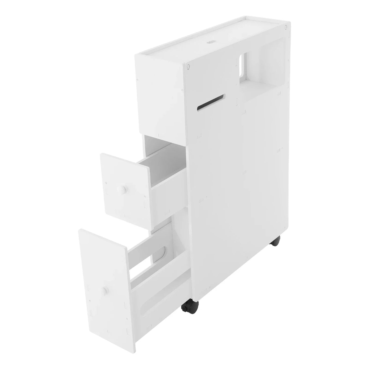 Bymaocar 3 Layer Narrow Cupboard With Drawers Freestanding Corner Organizer
