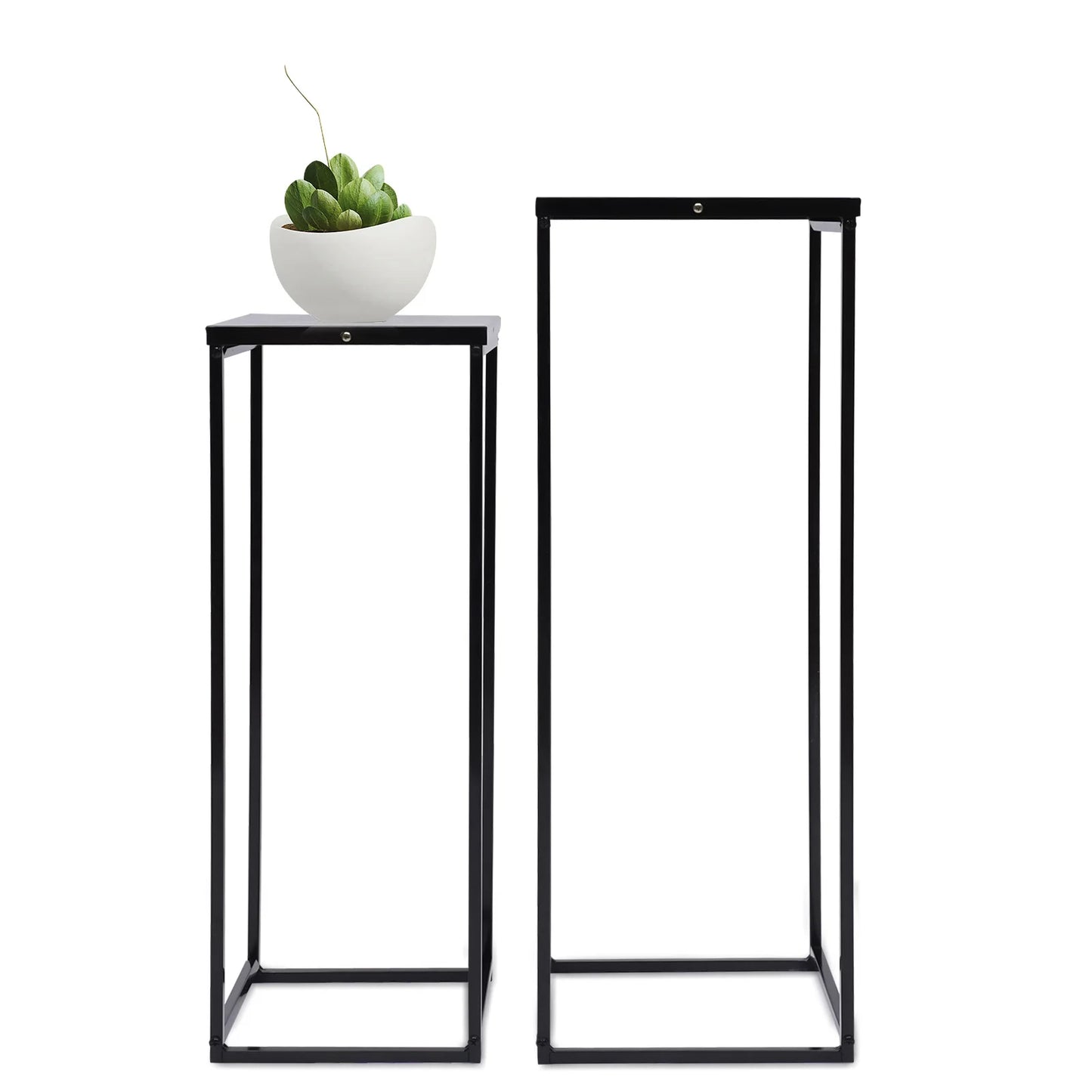 Metal Square Plant Stands 2 Pack Flower Holder Rack