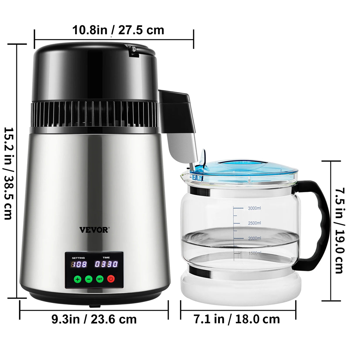 SucceBuy Touch Screen Water Distiller Purifier With 5 Stage Filtration