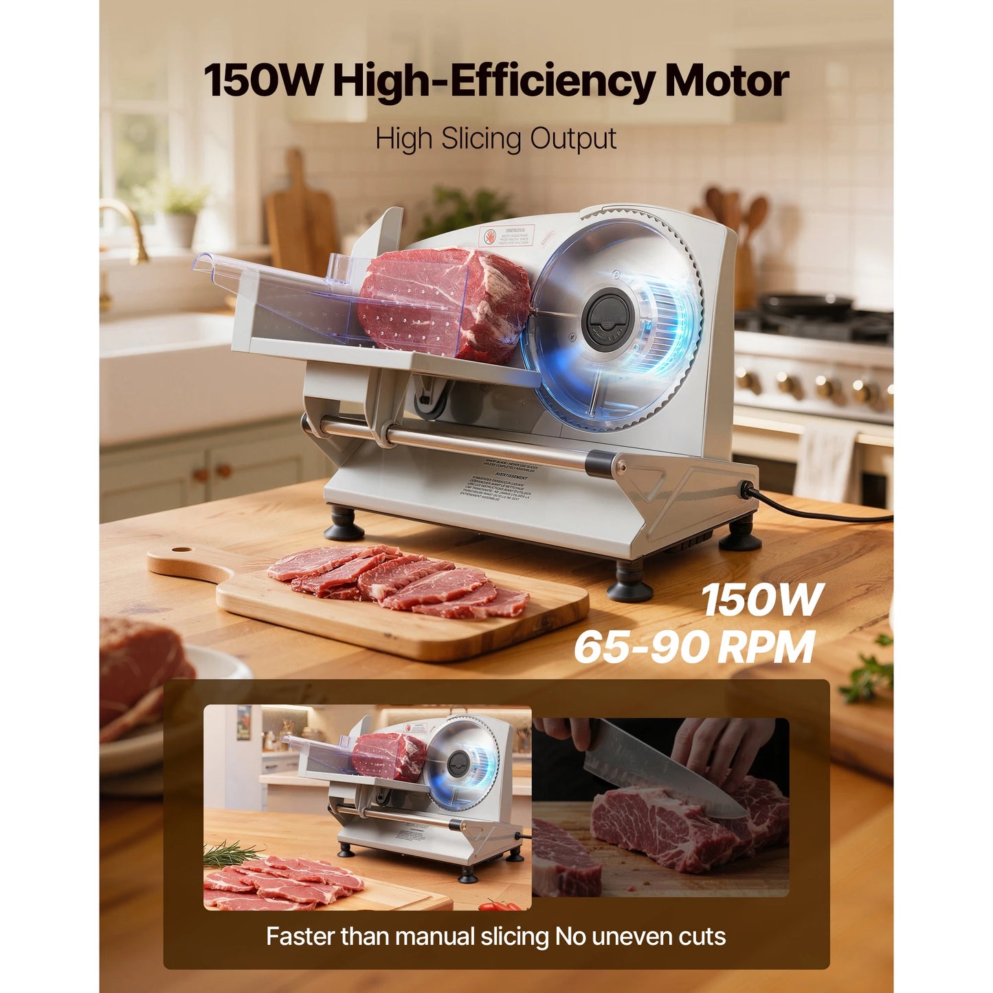 SucceBuy Electric Meat Slicer With Dual Stainless Blades