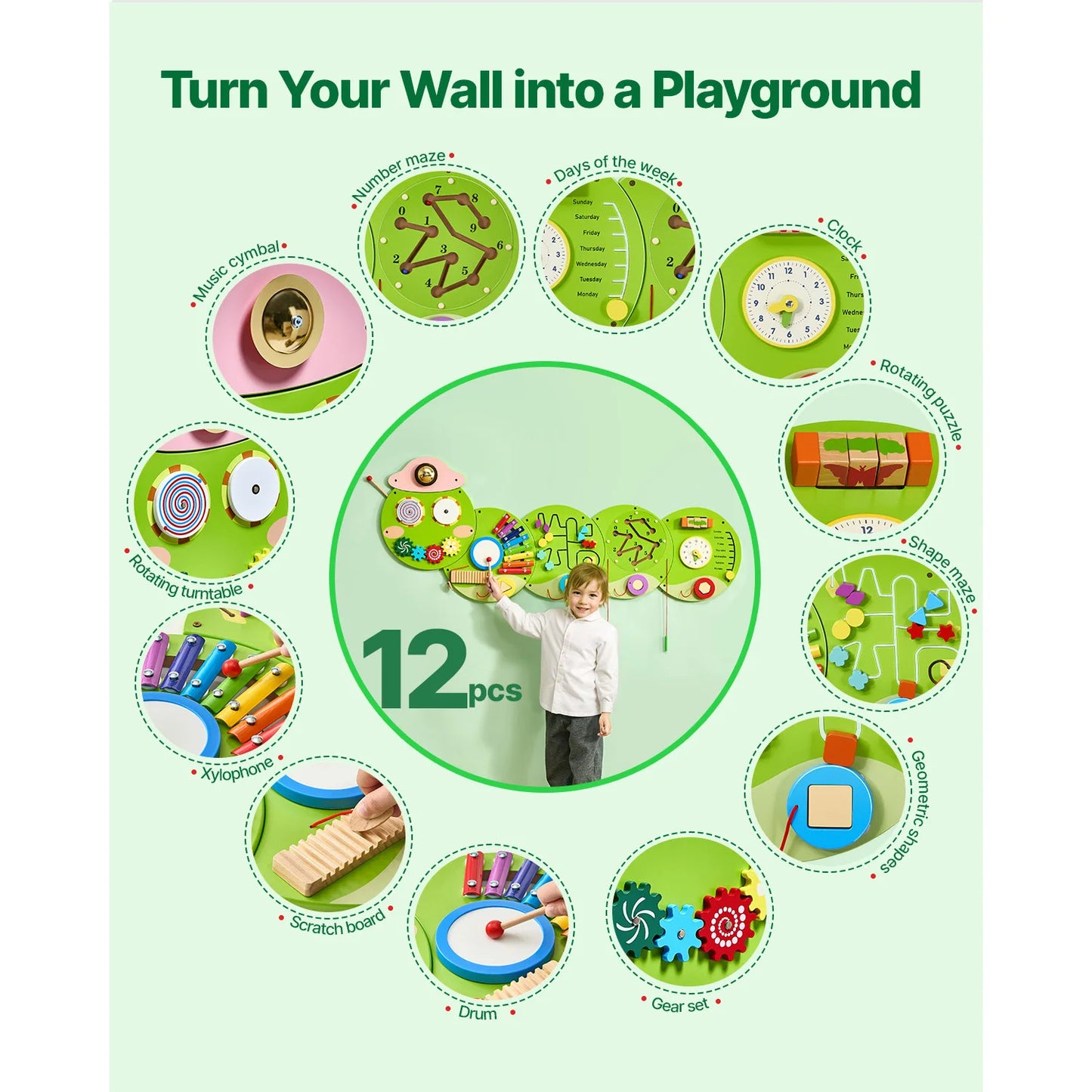 SucceBuy Montessori Activity Wall Busy Board