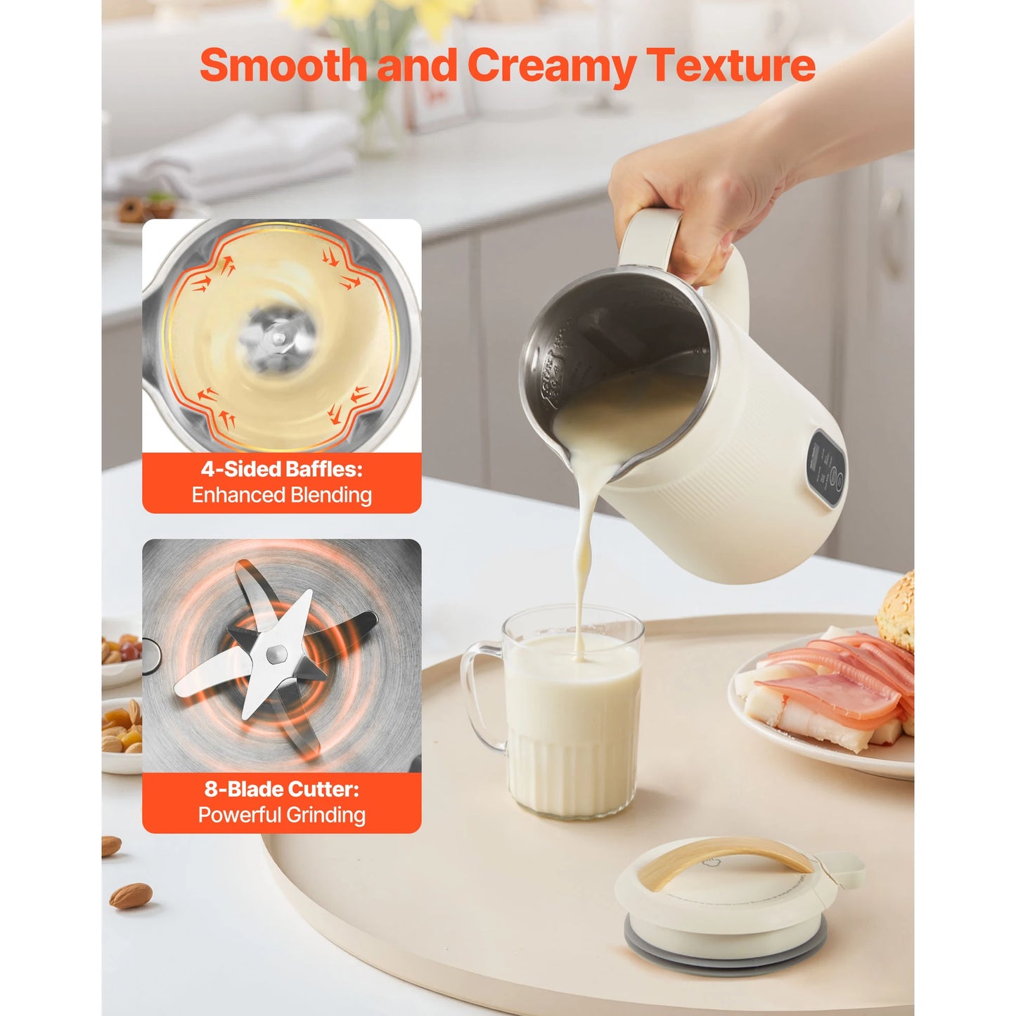VEVOR 8-in-1 Nut Milk Maker With Self Cleaning