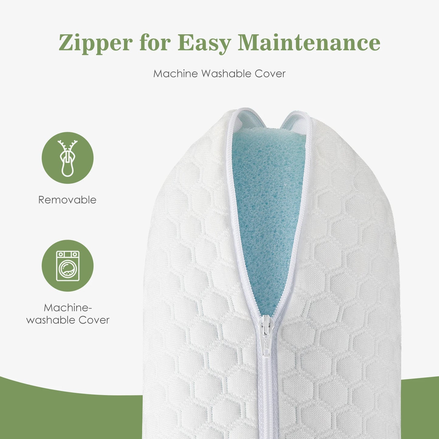 JHK Memory Foam Bed Pillows With Ventilated Cooling Covers