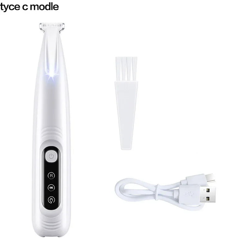 Dog Paw Trimmer With LED Light And Display Waterproof Grooming