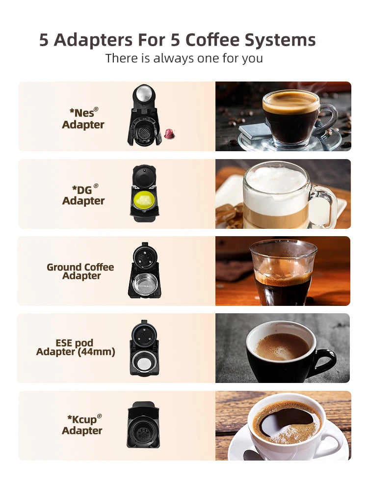HiBREW 5-In-1 Capsule Coffee Machine for Dolce Gusto and Nespresso