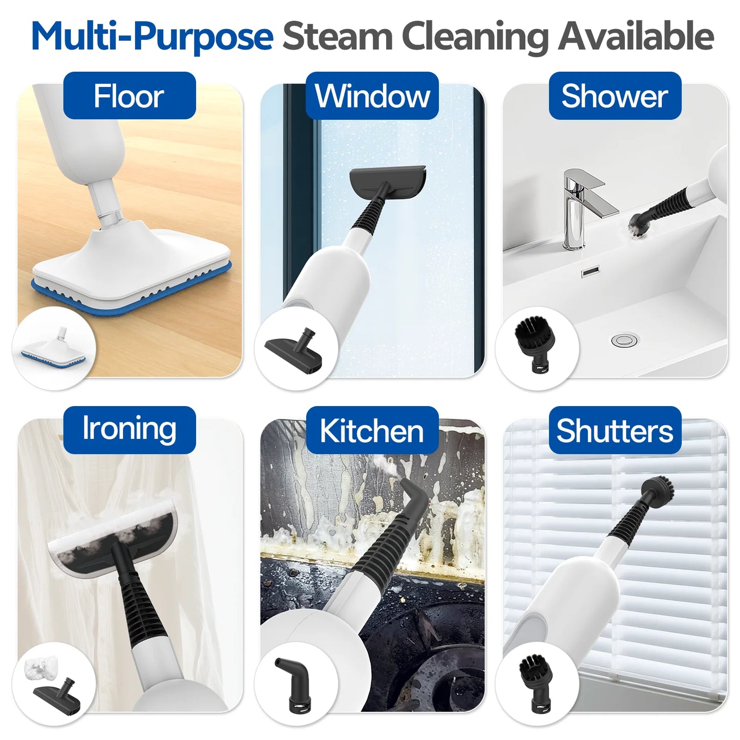 Inse 1300 Watt 12 In 1 Steam Mop Scrubber