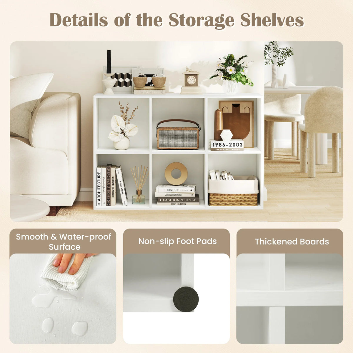 HOMASIS Modern Cube Bookcase Versatile Storage Organizer Bookshelf