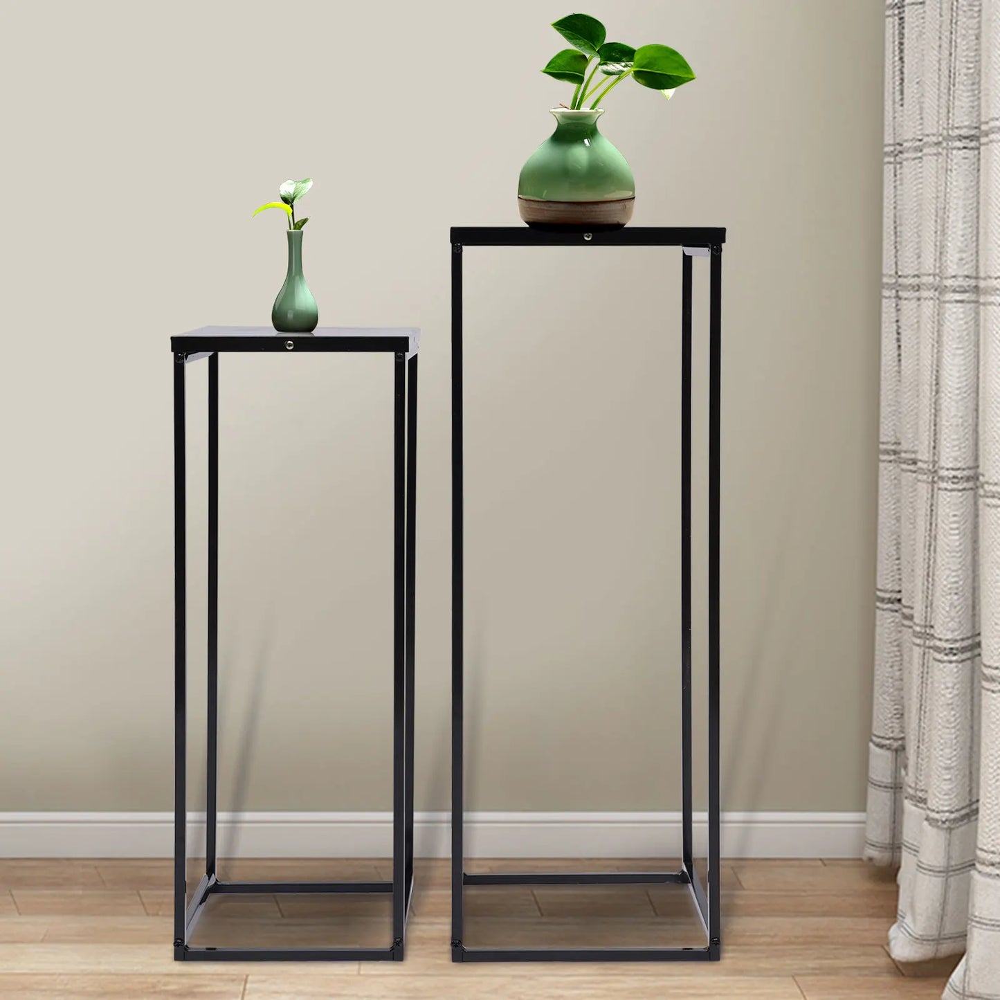 Metal Square Plant Stands 2 Pack Flower Holder Rack