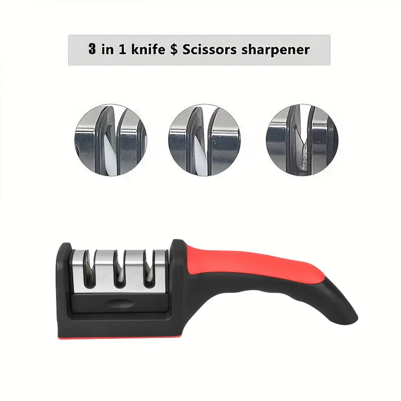 Quick Knife Sharpener With Non Slip Base For Kitchen Use