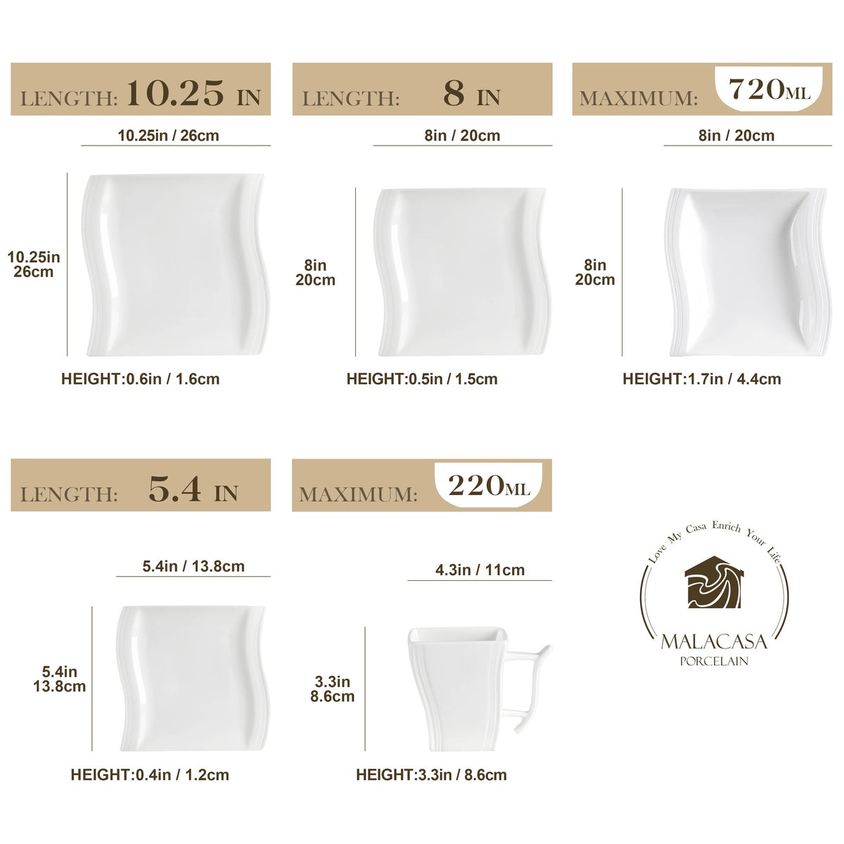MALACASA Flora Porcelain Dinnerware Set for Elegant Table Settings