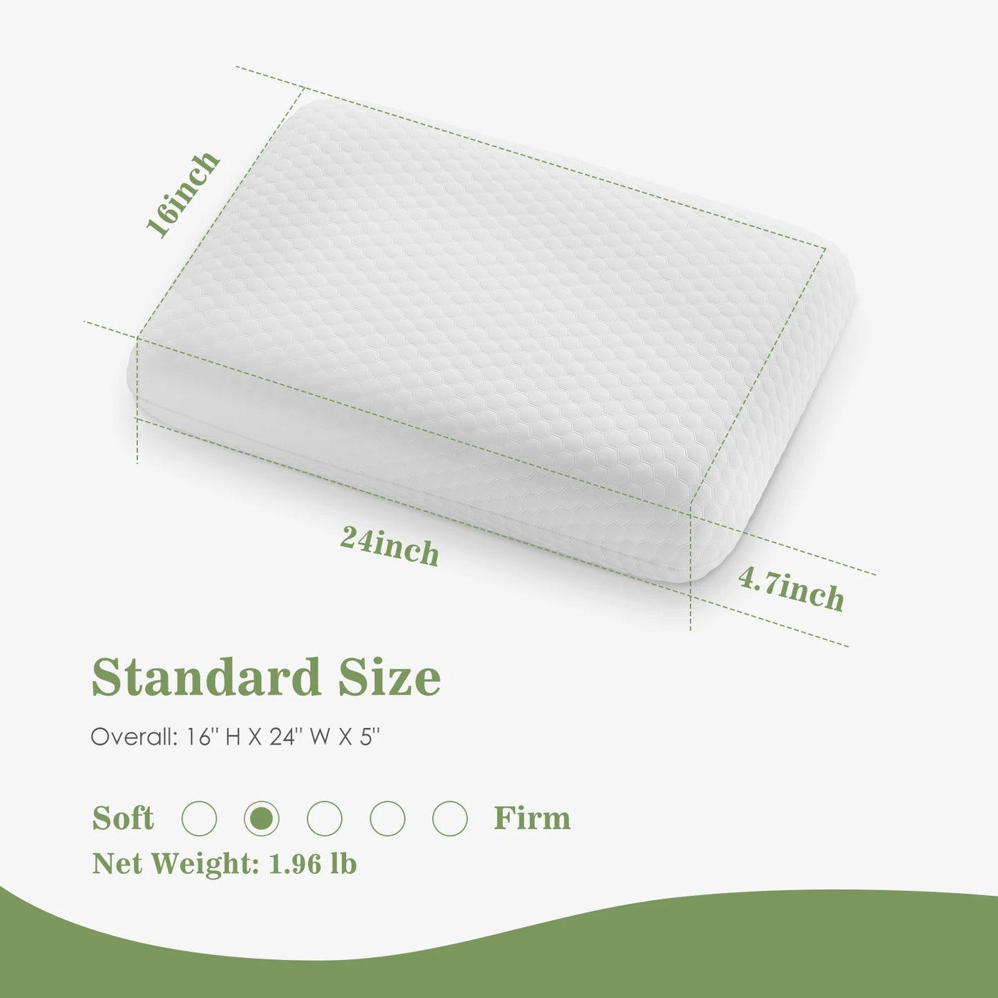 JHK Memory Foam Bed Pillows With Ventilated Cooling Covers