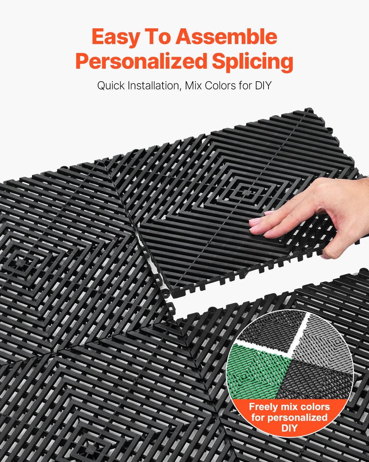 Interlocking Non Slip PVC Drainage Mats For Bathroom Floors