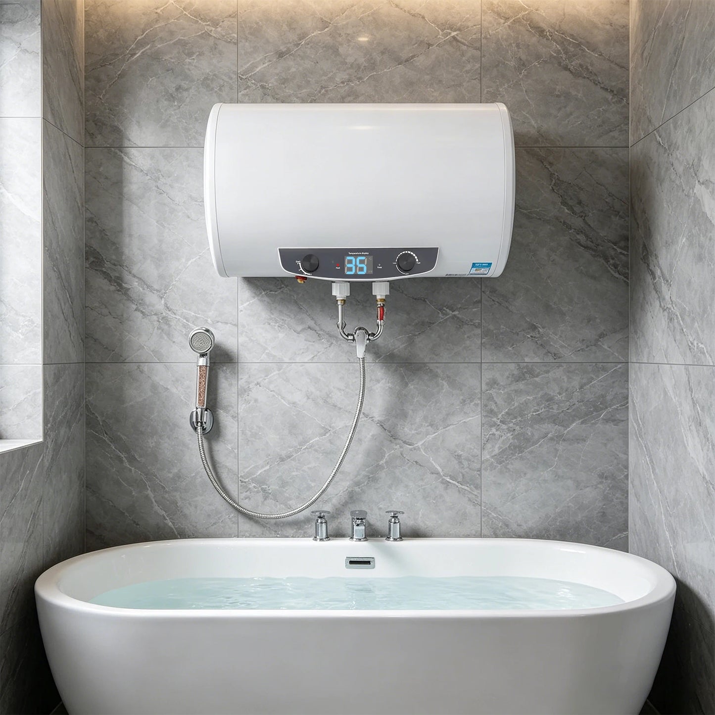 Electric Wall Mounted Water Heater, 1500W, 110V, IPX4 Waterproof