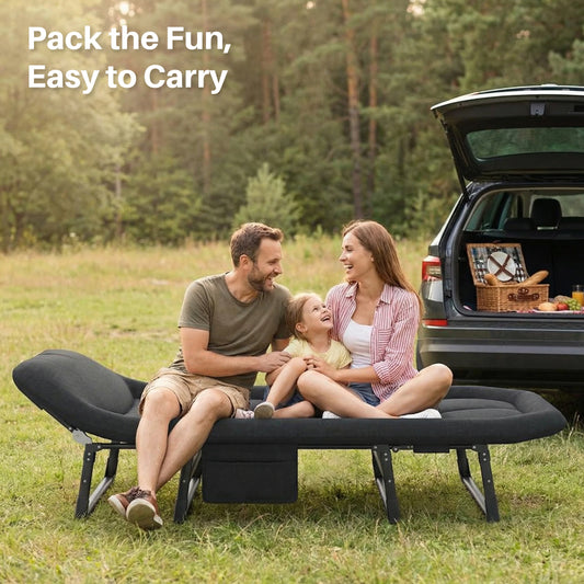 JHK Folding Camping Bed With Mattress Lightweight Cot Supports 450Lb
