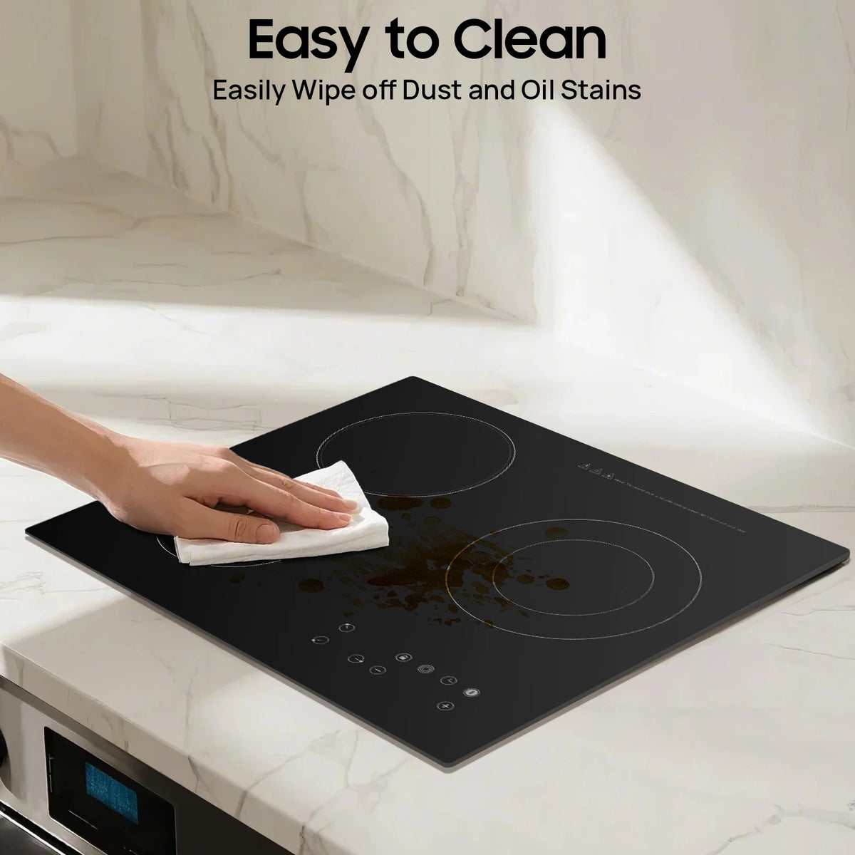 Portable Electric Ceramic Cooktop With Touch Control And Timer