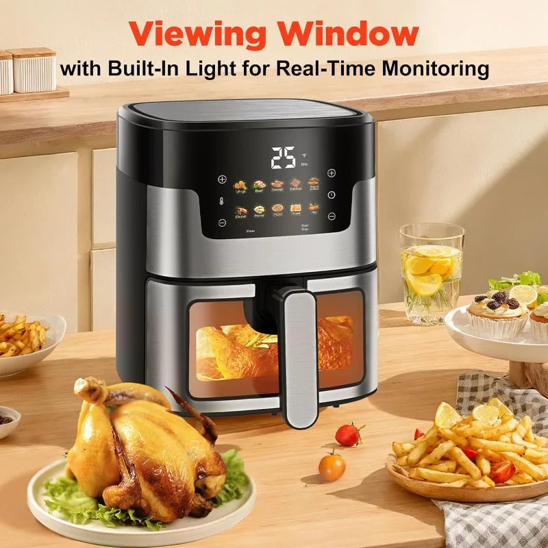 12L Visual Intelligent Fully Automatic Air Fryer Stainless Steel