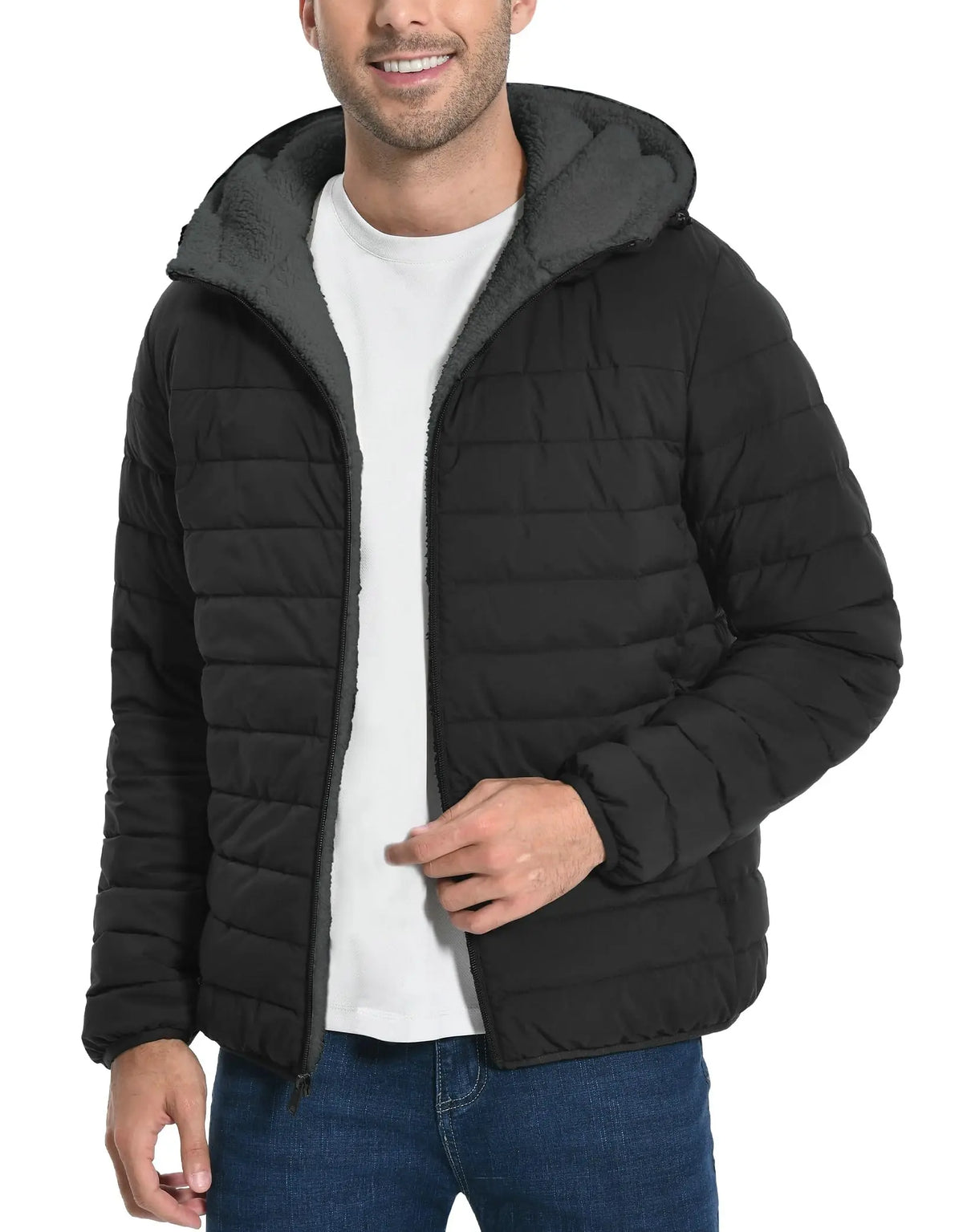 Pioneer Camp Men's Sherpa Lined Hooded Winter Puffer Jacket