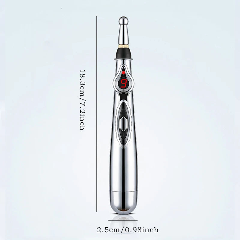 Electronic Acupuncture Pen With Three Massage Heads And Point Finder