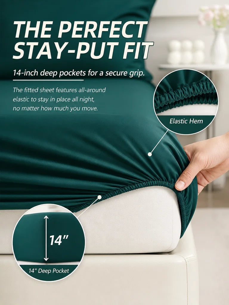 Easyum Premium Polyester Bedding Set With Comforter And Sheets