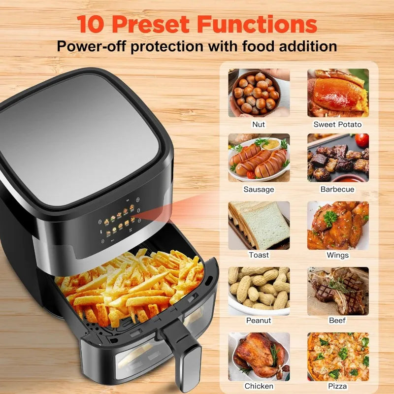 12L Visual Intelligent Fully Automatic Air Fryer Stainless Steel