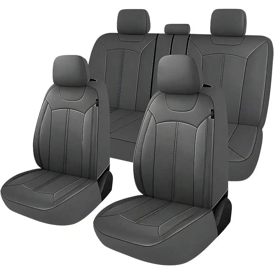 PVC Car Seat Covers for 5 Seats With Backrest Zipper