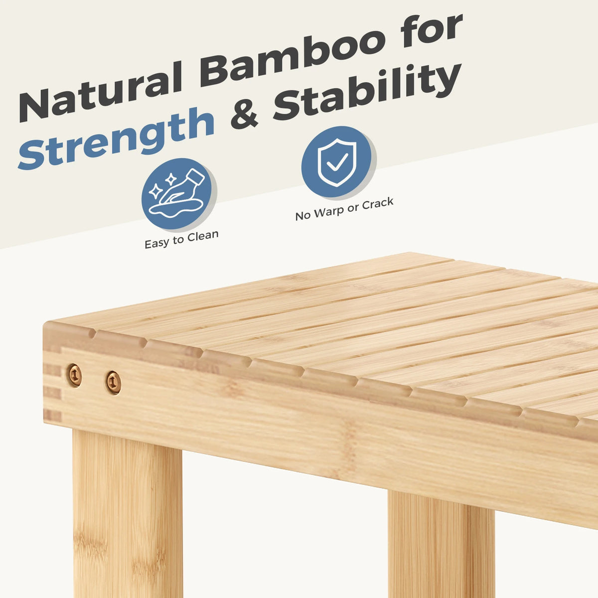 MCQ Three Tier Bamboo Shoe Cabinet And Storage Bench