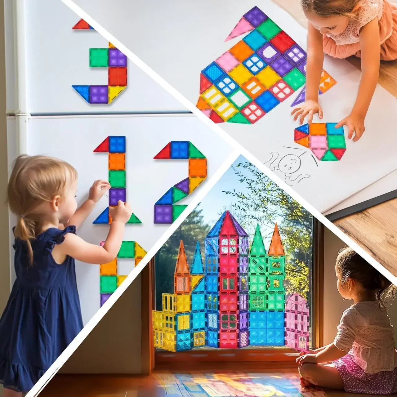 Joyfy Magnetic Building Tiles 66pcs Educational STEM Toy For Kids