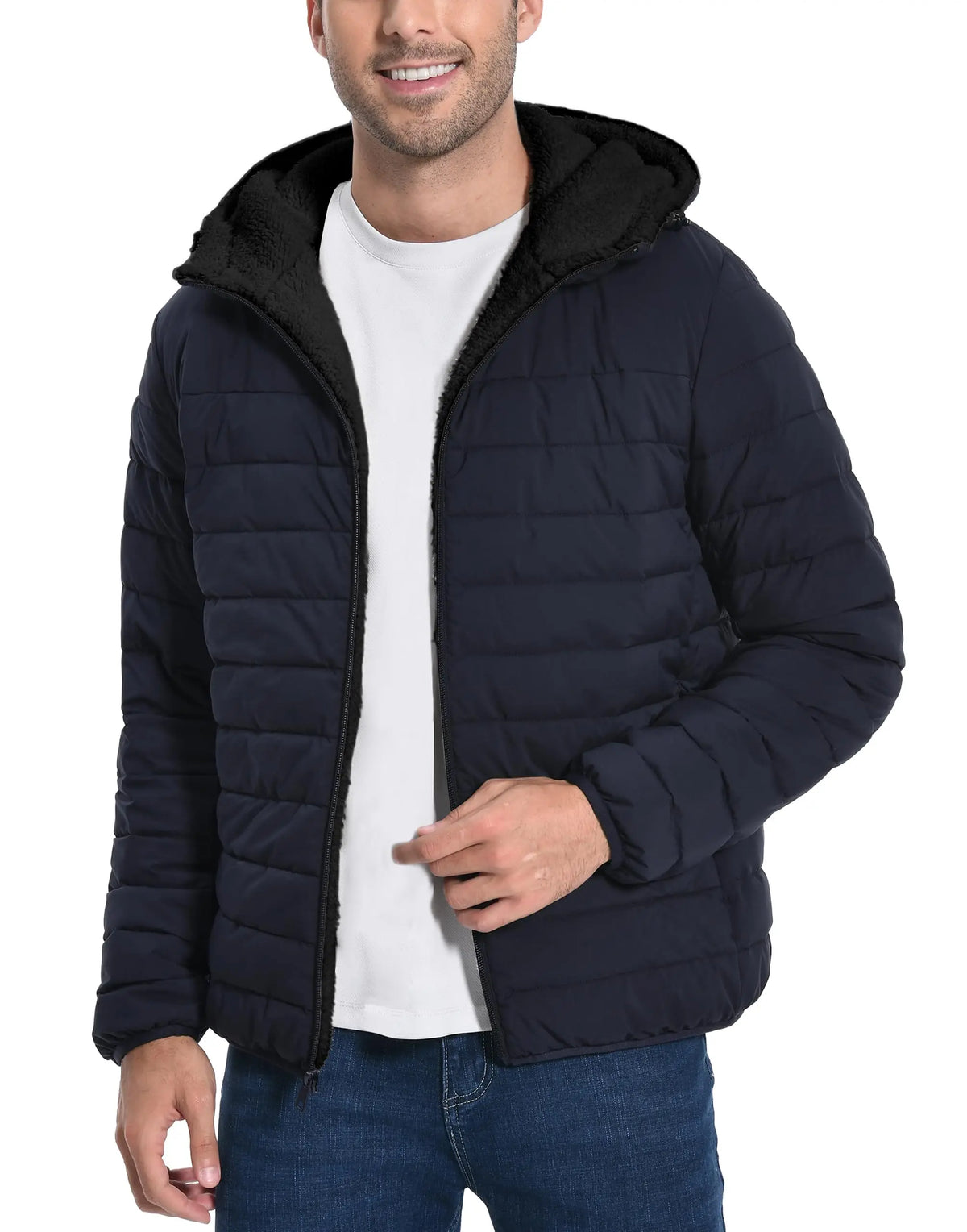 Pioneer Camp Men's Sherpa Lined Hooded Winter Puffer Jacket