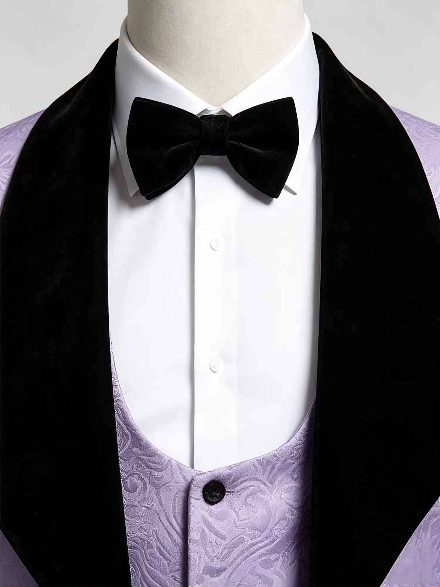 Men's Jacquard Tuxedo 3-Piece Suit Shawl Lapel Formal