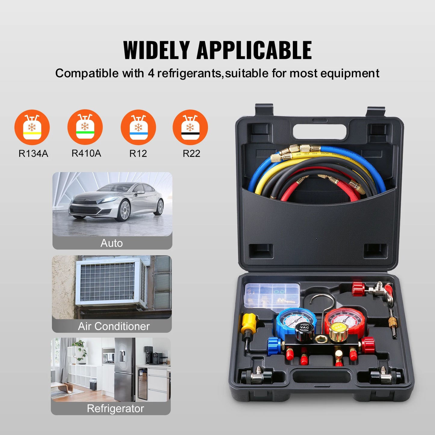 SucceBuy 4 Way AC Manifold Gauge Set