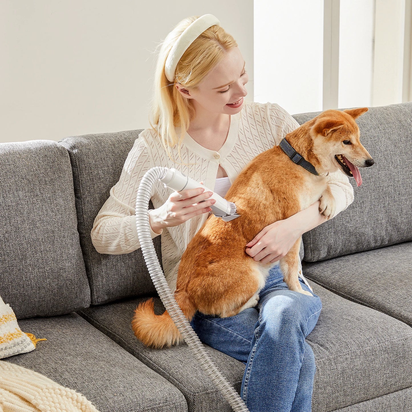 Sweetcrispy Professional Pet Grooming Vacuum Kit With Clippers