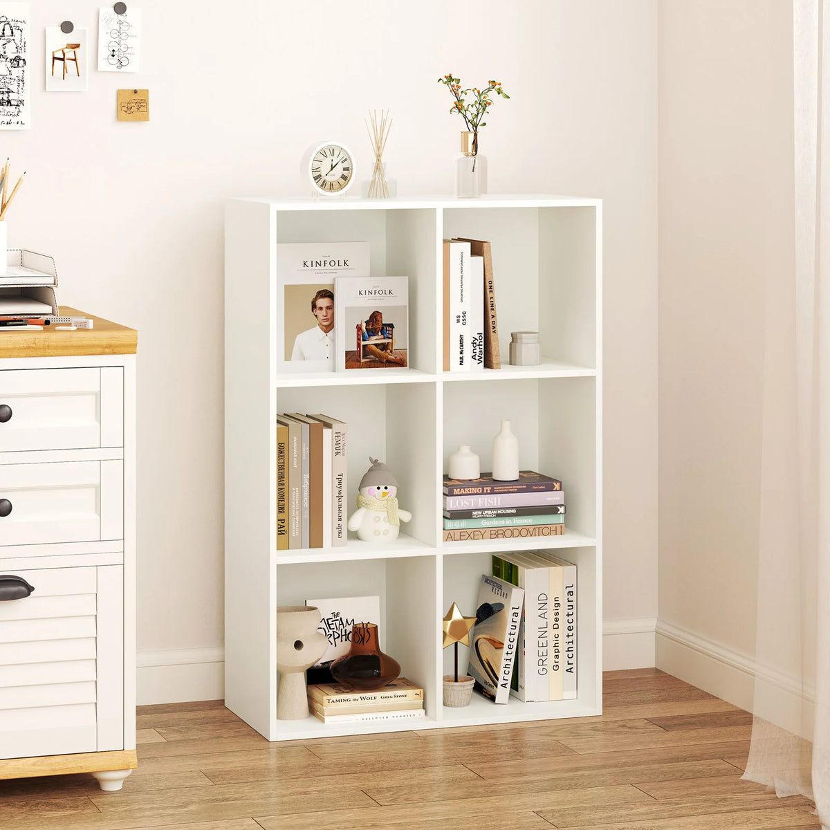 HOMASIS Modern Cube Bookcase Versatile Storage Organizer Bookshelf