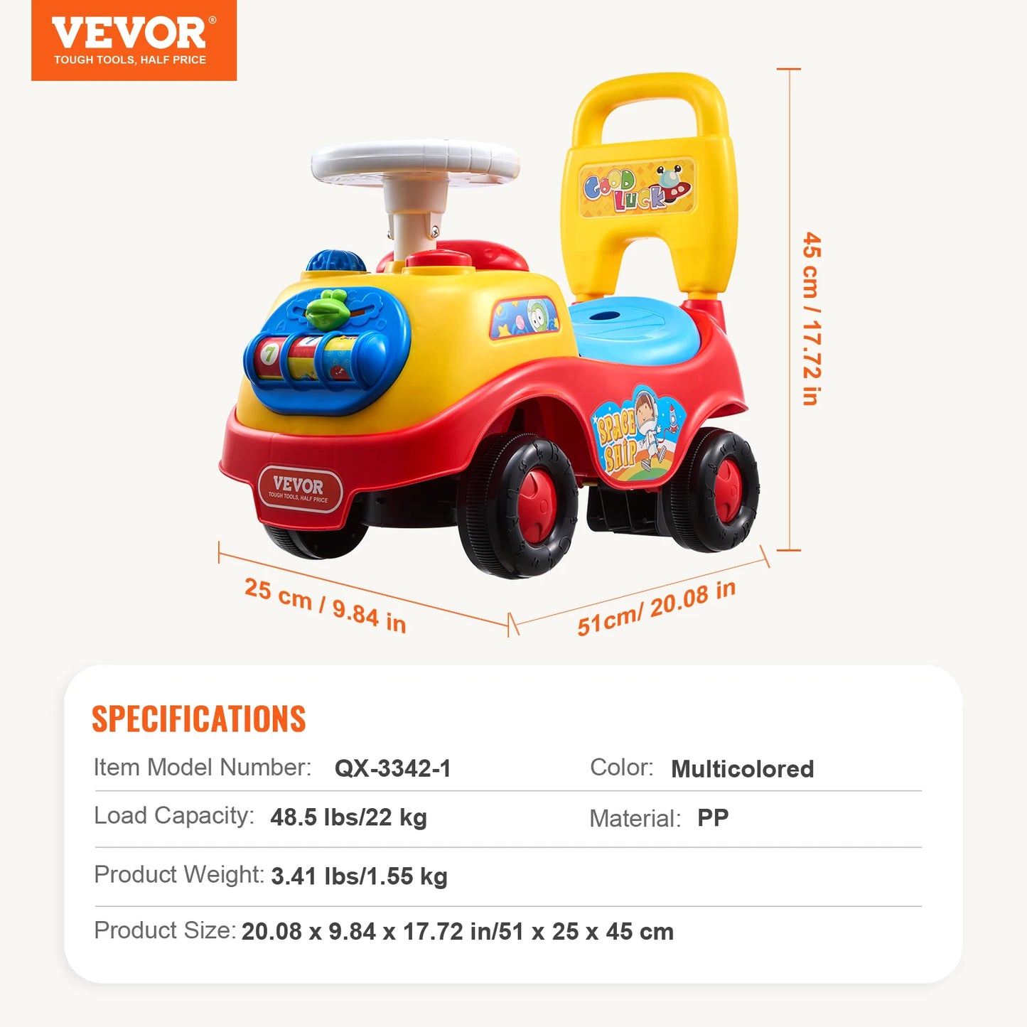 SucceBuy Toddler Ride On Push Car Sit To Stand Music