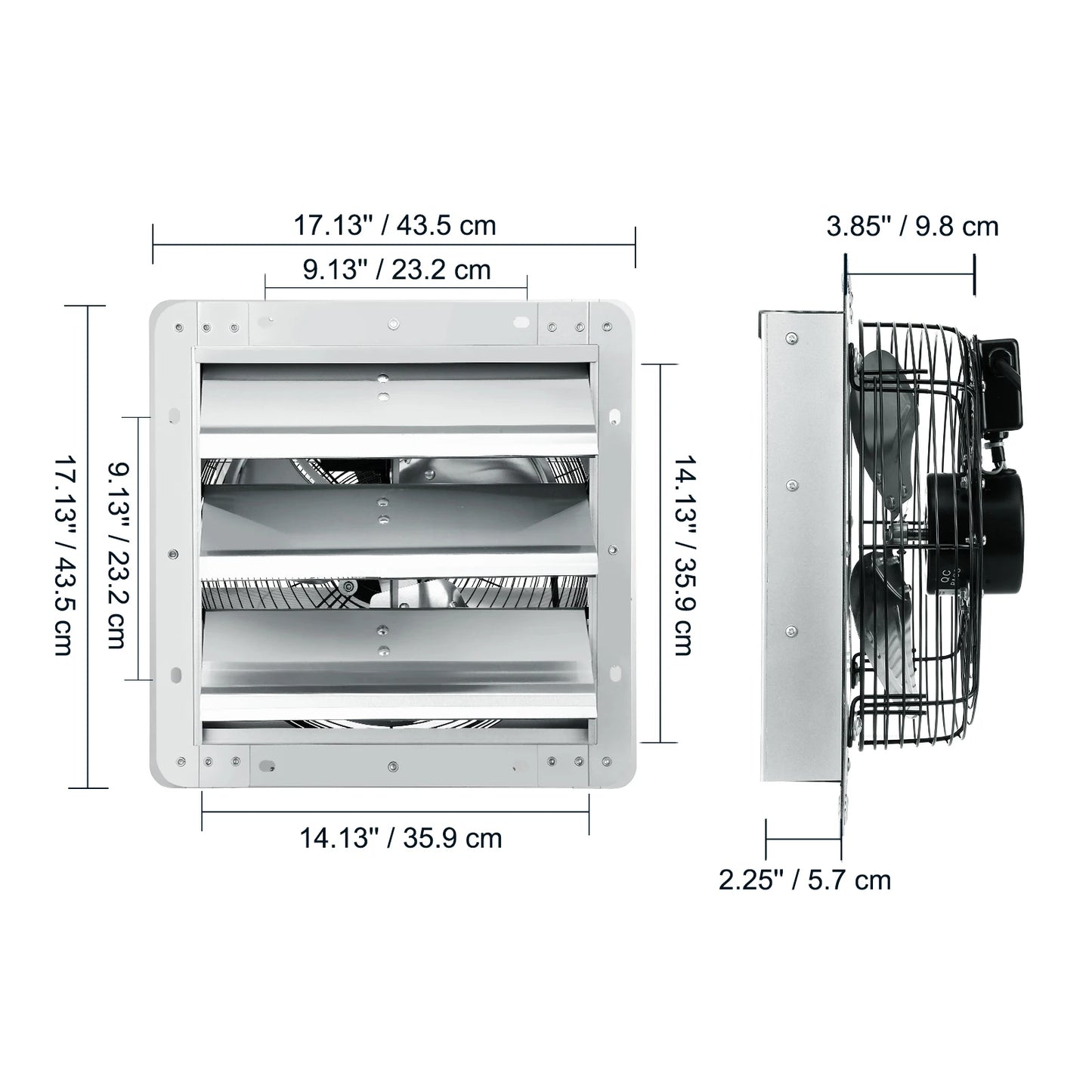 SucceBuy 10-Speed Adjustable Wall Mount Attic Exhaust Fan For Garage