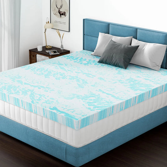 MCQ Premium Memory Foam Gel Cooling Mattress Topper
