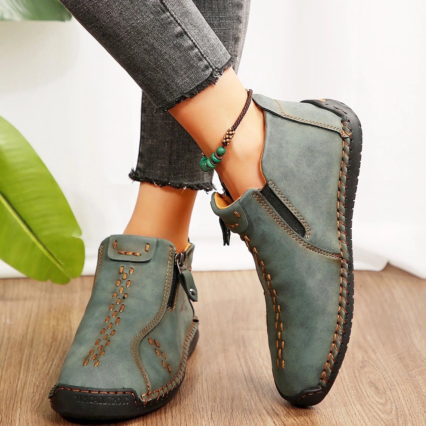 Womens Slip On Lightweight Casual Ankle Boots For Walking
