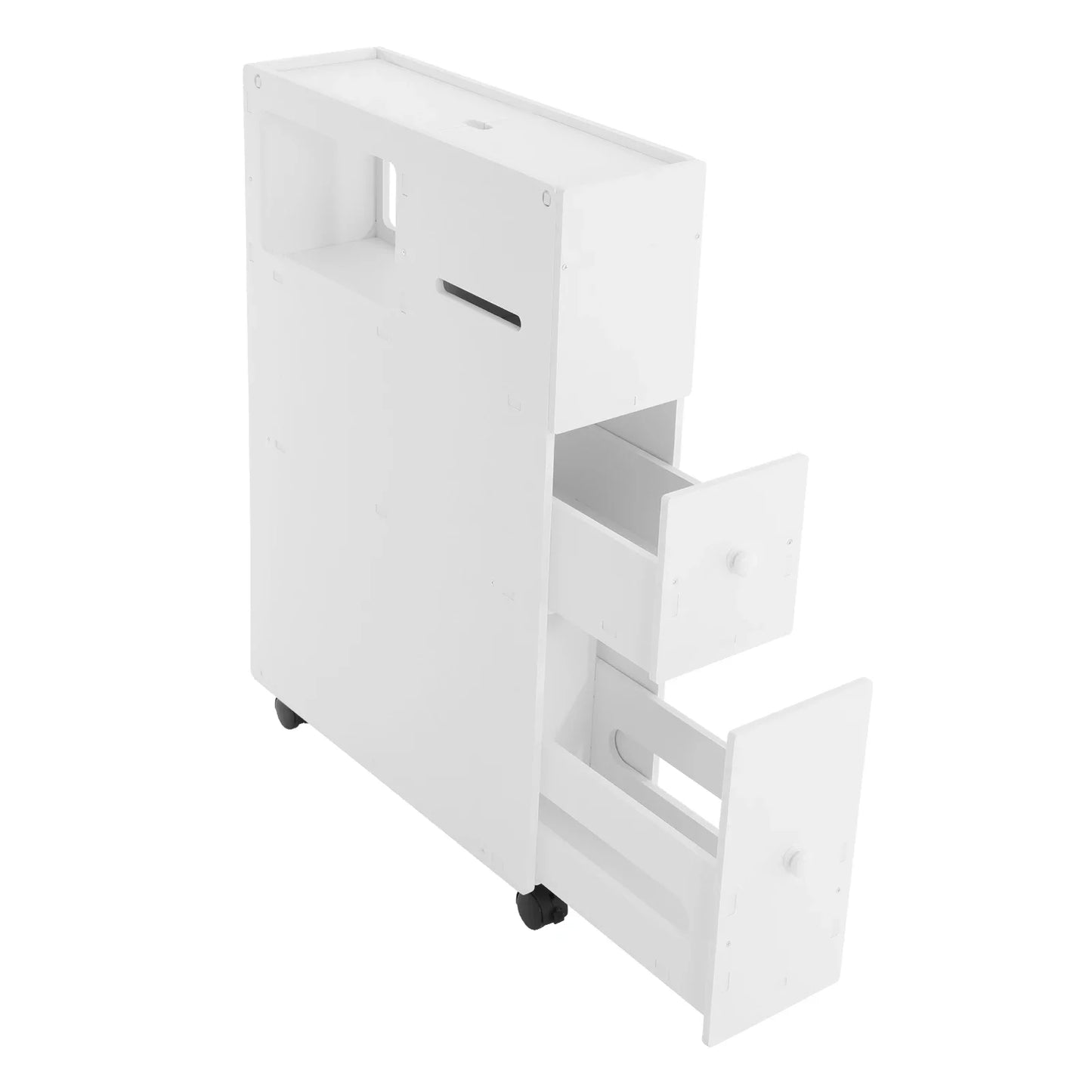 Bymaocar 3 Layer Narrow Cupboard With Drawers Freestanding Corner Organizer