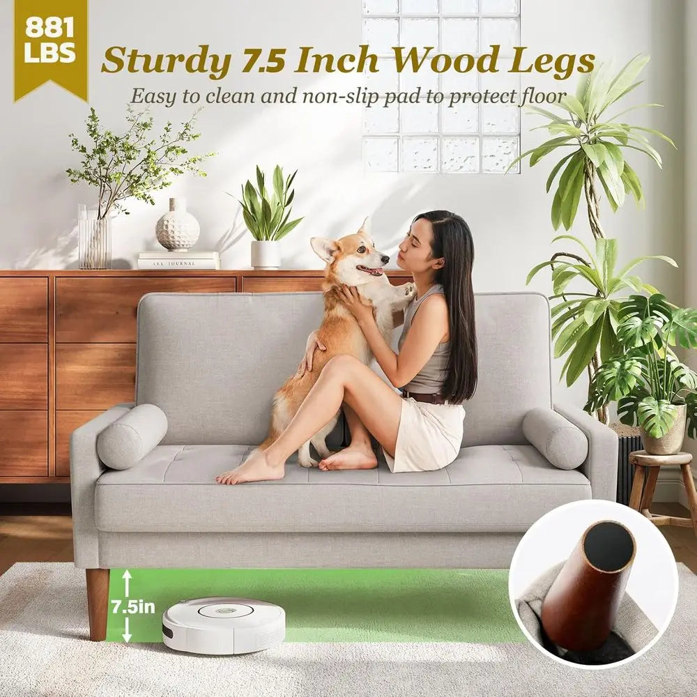 Modern Wooden Office Loveseat Sofa For Waiting Room Reception